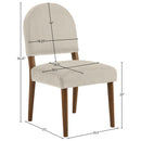  Color_Cream -- Varinelle Cream Velvet Performance Fabric Upholstered Dining Chair IMAGE 9
