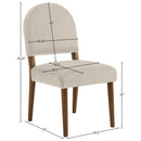  Meridian Varinelle Cream Velvet Performance Fabric Upholstered Dining Chair IMAGE 9