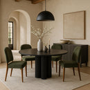  Meridian Varinelle Green Velvet Performance Fabric Upholstered Dining Chair IMAGE 2