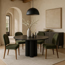  Color_Green -- Varinelle Green Velvet Performance Fabric Upholstered Dining Chair IMAGE 2