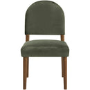  Color_Green -- Varinelle Green Velvet Performance Fabric Upholstered Dining Chair IMAGE 3