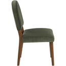  Meridian Varinelle Green Velvet Performance Fabric Upholstered Dining Chair IMAGE 4