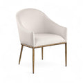  Meridian Ferro Beige Linen Textured Performance Fabric Upholstered Dining Arm Chair IMAGE 1