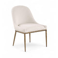  Meridian Ferro Beige Linen Textured Performance Fabric Upholstered Dining Side Chair IMAGE 1