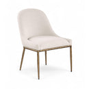 Meridian Ferro Beige Linen Textured Performance Fabric Upholstered Dining Side Chair IMAGE 1