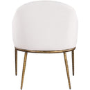 Color_Cream -- Ferro Cream Linen Textured Performance Fabric Upholstered Dining Arm Chair IMAGE 5