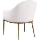  Color_Cream -- Ferro Cream Linen Textured Performance Fabric Upholstered Dining Arm Chair IMAGE 6