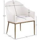  Color_Cream -- Ferro Cream Linen Textured Performance Fabric Upholstered Dining Arm Chair IMAGE 7