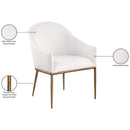  Color_Cream -- Ferro Cream Linen Textured Performance Fabric Upholstered Dining Arm Chair IMAGE 8