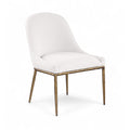  Color_Cream -- Ferro Cream Linen Textured Performance Fabric Upholstered Dining Side Chair IMAGE 1