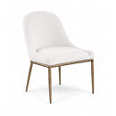  Color_Cream -- Ferro Cream Linen Textured Performance Fabric Upholstered Dining Side Chair IMAGE 1