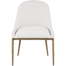 Color_Cream -- Ferro Cream Linen Textured Performance Fabric Upholstered Dining Side Chair IMAGE 2