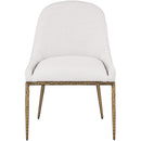  Meridian Ferro Cream Linen Textured Performance Fabric Upholstered Dining Side Chair IMAGE 2