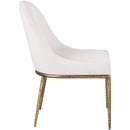  Color_Cream -- Ferro Cream Linen Textured Performance Fabric Upholstered Dining Side Chair IMAGE 4