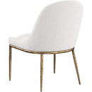  Color_Cream -- Ferro Cream Linen Textured Performance Fabric Upholstered Dining Side Chair IMAGE 6