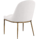  Meridian Ferro Cream Linen Textured Performance Fabric Upholstered Dining Side Chair IMAGE 6