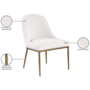  Color_Cream -- Ferro Cream Linen Textured Performance Fabric Upholstered Dining Side Chair IMAGE 8