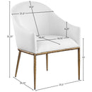  Color_White -- Ferro White Linen Textured Performance Fabric Upholstered Dining Arm Chair IMAGE 7