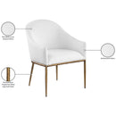 Color_White -- Ferro White Linen Textured Performance Fabric Upholstered Dining Arm Chair IMAGE 8