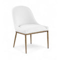  Color_White -- Ferro White Linen Textured Performance Fabric Upholstered Dining Side Chair IMAGE 1