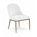  Color_White -- Ferro White Linen Textured Performance Fabric Upholstered Dining Side Chair IMAGE 1