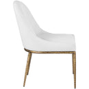  Color_White -- Ferro White Linen Textured Performance Fabric Upholstered Dining Side Chair IMAGE 4