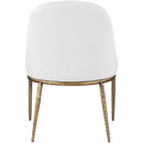  Color_White -- Ferro White Linen Textured Performance Fabric Upholstered Dining Side Chair IMAGE 5