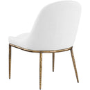  Color_White -- Ferro White Linen Textured Performance Fabric Upholstered Dining Side Chair IMAGE 6