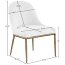  Color_White -- Ferro White Linen Textured Performance Fabric Upholstered Dining Side Chair IMAGE 7