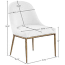  Meridian Ferro White Linen Textured Performance Fabric Upholstered Dining Side Chair IMAGE 7