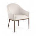  Meridian Ferro Beige Linen Textured Performance Fabric Upholstered Dining Arm Chair IMAGE 1