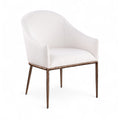  Color_Cream -- Ferro Cream Linen Textured Performance Fabric Upholstered Dining Arm Chair IMAGE 1
