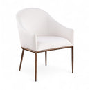  Color_Cream -- Ferro Cream Linen Textured Performance Fabric Upholstered Dining Arm Chair IMAGE 1
