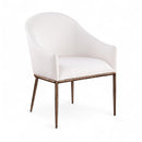  Meridian Ferro Cream Linen Textured Performance Fabric Upholstered Dining Arm Chair IMAGE 1