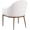  Color_Cream -- Ferro Cream Linen Textured Performance Fabric Upholstered Dining Arm Chair IMAGE 6