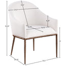  Meridian Ferro Cream Linen Textured Performance Fabric Upholstered Dining Arm Chair IMAGE 7