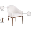  Color_Cream -- Ferro Cream Linen Textured Performance Fabric Upholstered Dining Arm Chair IMAGE 8