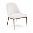  Color_Cream -- Ferro Cream Linen Textured Performance Fabric Upholstered Dining Side Chair IMAGE 1