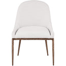  Color_Cream -- Ferro Cream Linen Textured Performance Fabric Upholstered Dining Side Chair IMAGE 2