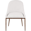  Meridian Ferro Cream Linen Textured Performance Fabric Upholstered Dining Side Chair IMAGE 3