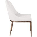  Color_Cream -- Ferro Cream Linen Textured Performance Fabric Upholstered Dining Side Chair IMAGE 4