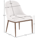  Color_Cream -- Ferro Cream Linen Textured Performance Fabric Upholstered Dining Side Chair IMAGE 7