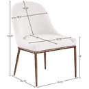  Meridian Ferro Cream Linen Textured Performance Fabric Upholstered Dining Side Chair IMAGE 7