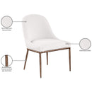  Color_Cream -- Ferro Cream Linen Textured Performance Fabric Upholstered Dining Side Chair IMAGE 8