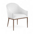  Color_White -- Ferro White Linen Textured Performance Fabric Upholstered Dining Arm Chair IMAGE 1