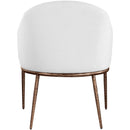  Color_White -- Ferro White Linen Textured Performance Fabric Upholstered Dining Arm Chair IMAGE 5