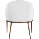  Meridian Ferro White Linen Textured Performance Fabric Upholstered Dining Arm Chair IMAGE 5
