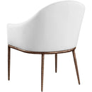  Color_White -- Ferro White Linen Textured Performance Fabric Upholstered Dining Arm Chair IMAGE 6