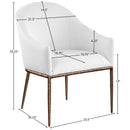  Color_White -- Ferro White Linen Textured Performance Fabric Upholstered Dining Arm Chair IMAGE 7