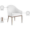  Color_White -- Ferro White Linen Textured Performance Fabric Upholstered Dining Arm Chair IMAGE 8